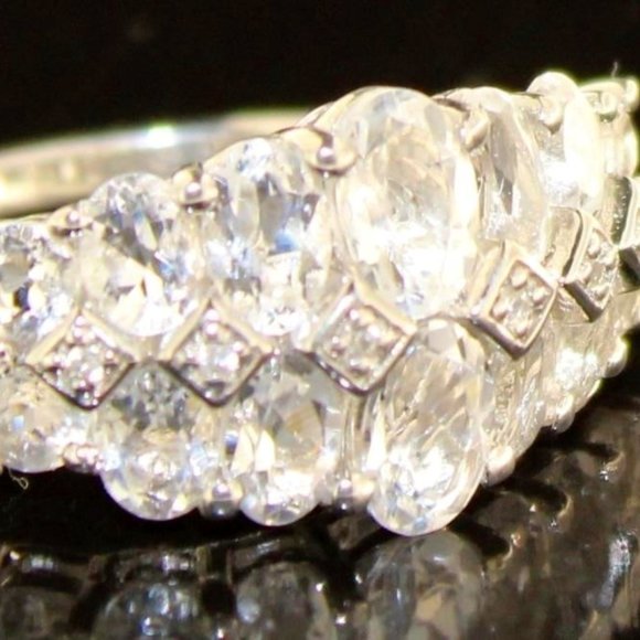 Size 7.25 Natural 2.10 ct Petalite & Zircon Designer Ring - Picture 3 of 4